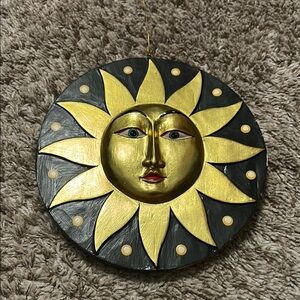 Vintage Gold and Black Sun and Moon Hanging Decorative